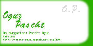 oguz pascht business card